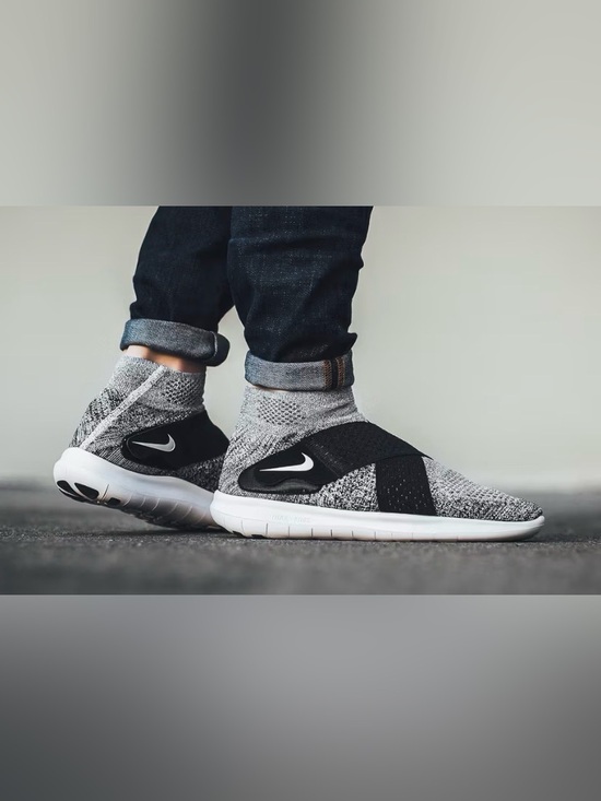 Nike Shoes - Nike Free RN Motion 2017 Women's Black and White Slip-On Knit Athletic Shoes